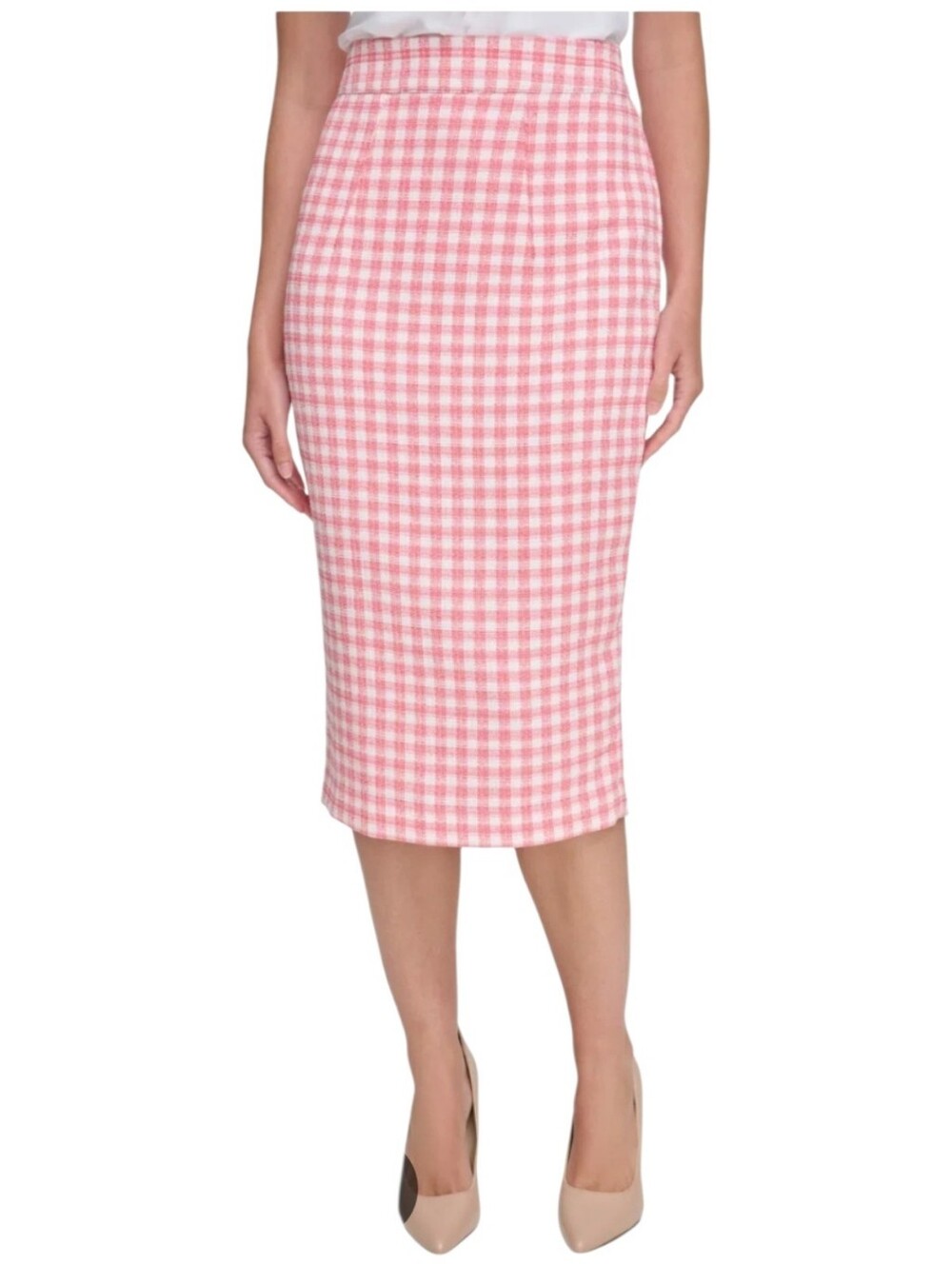 Tommy Hilfiger Pink & White Gingham Pencil Skirt